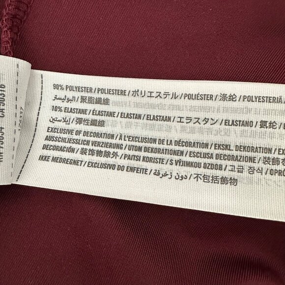 Abercrombie & Fitch Burgundy Velvet Crew Neck Blouse Short Sleeve Sz M - Picture 9 of 10